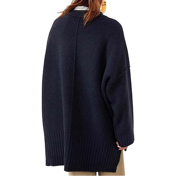 Free People Peaches Tunic Sweater Pullover Black Combo $148 NWT - Picture 8 of 15